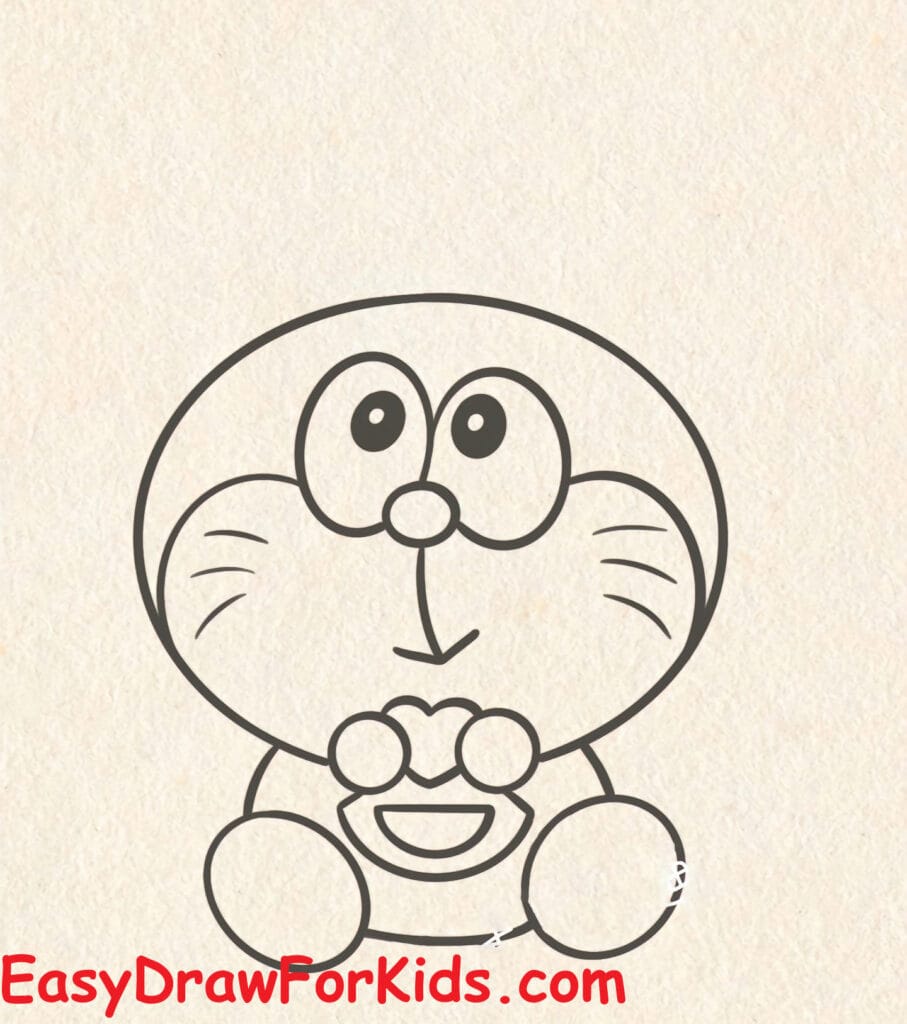easy doraemon drawing step 9
