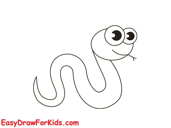 easy snake drawing step 4