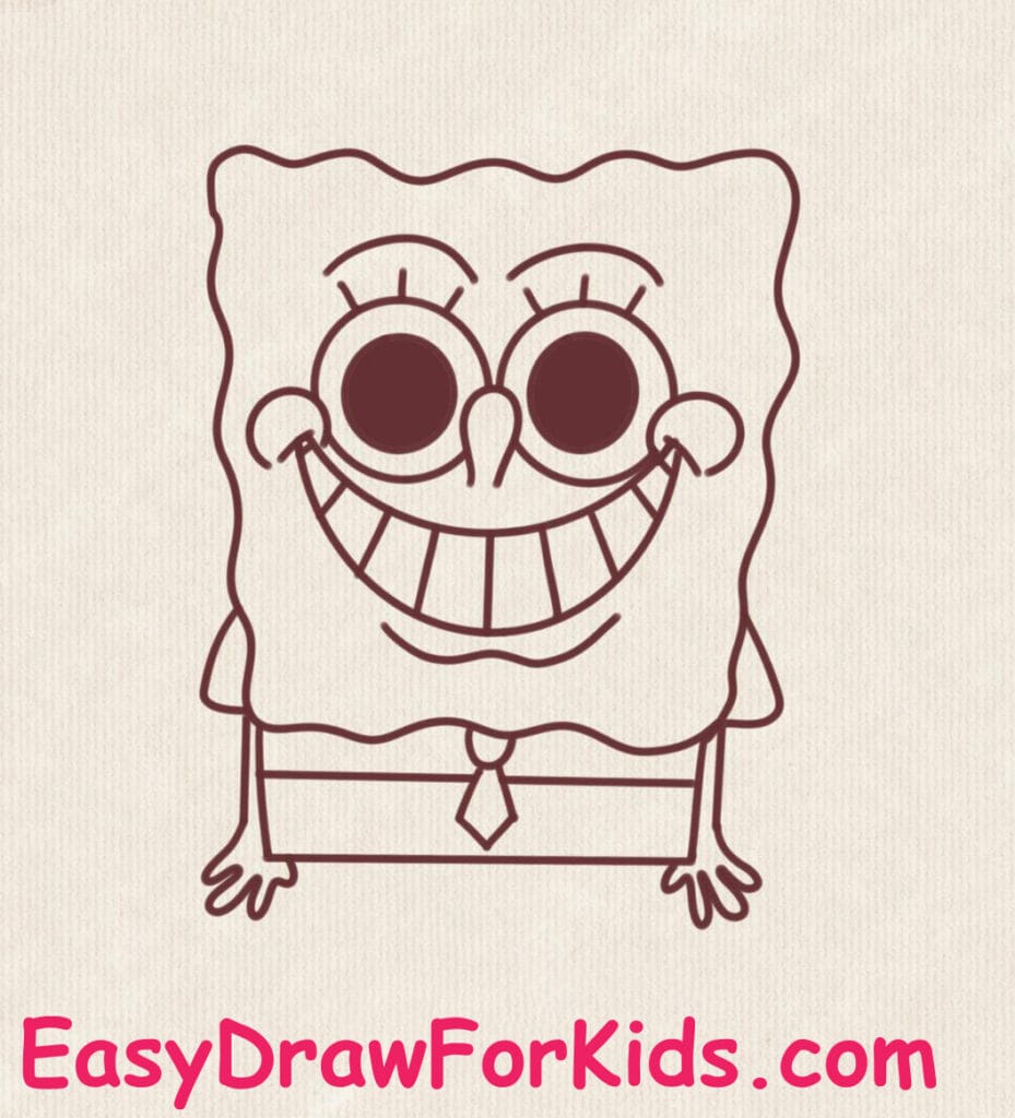cute spongebob squarepants drawing step 10