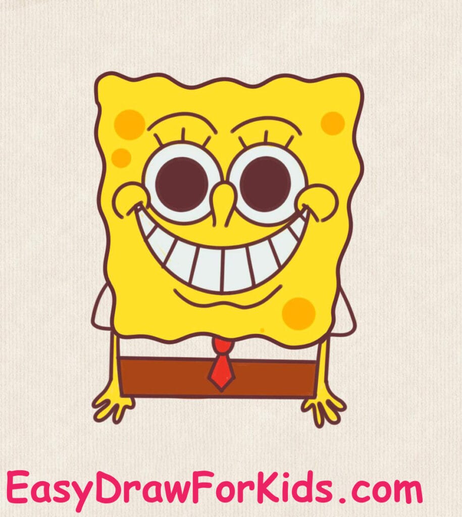 cute spongebob squarepants drawing step 11