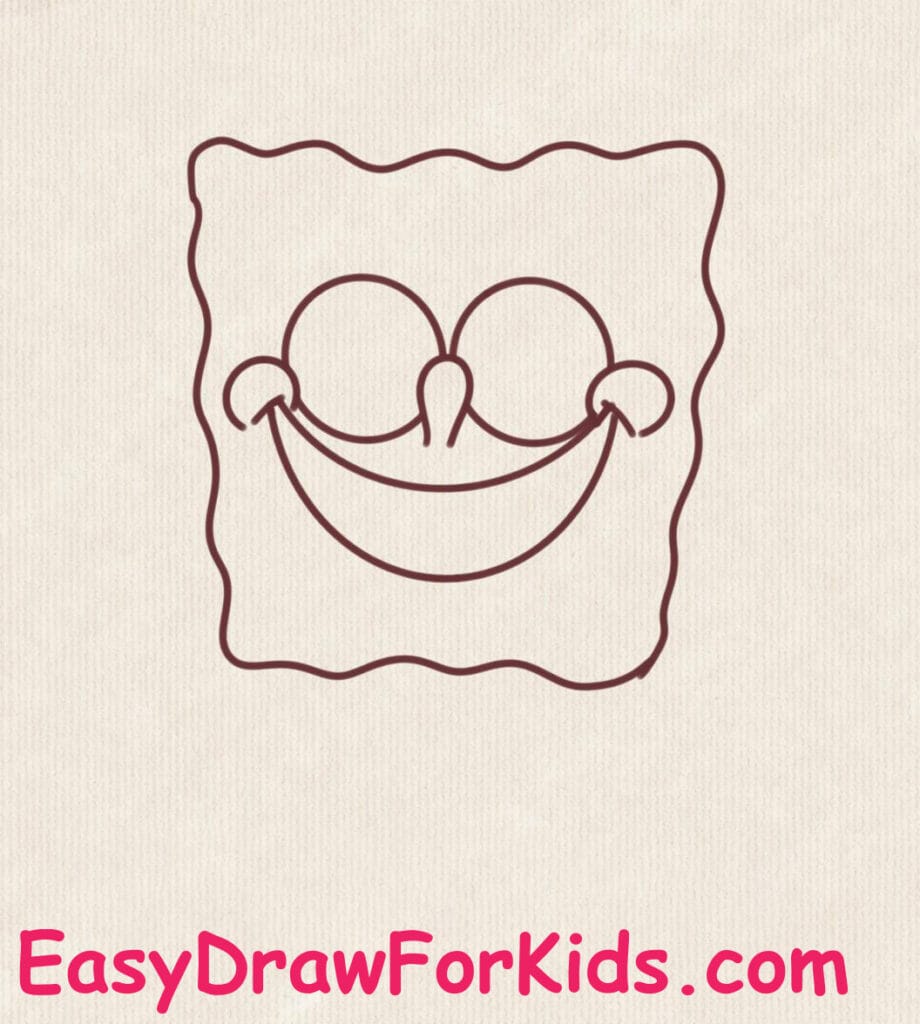 cute spongebob squarepants drawing step 4