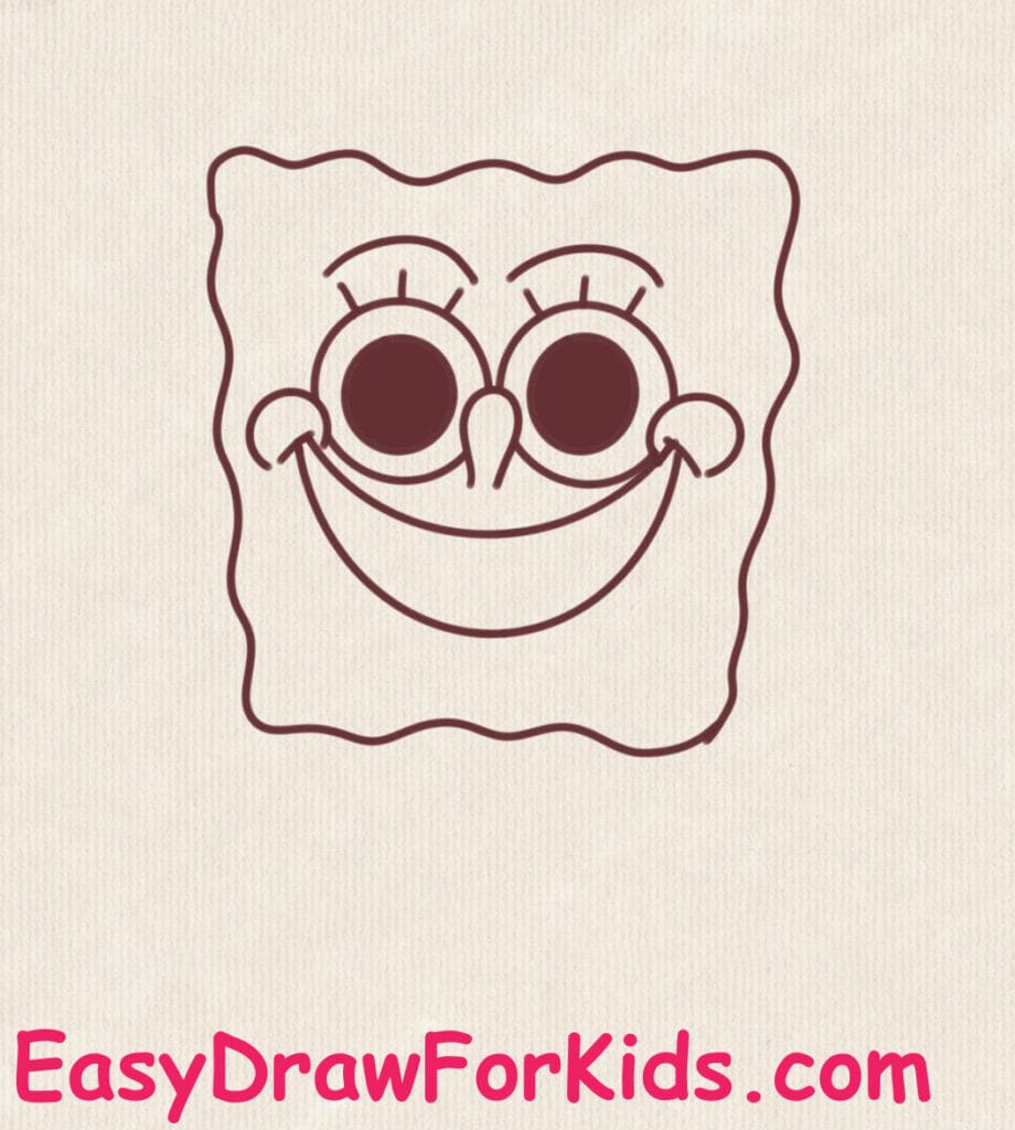 cute spongebob squarepants drawing step 6