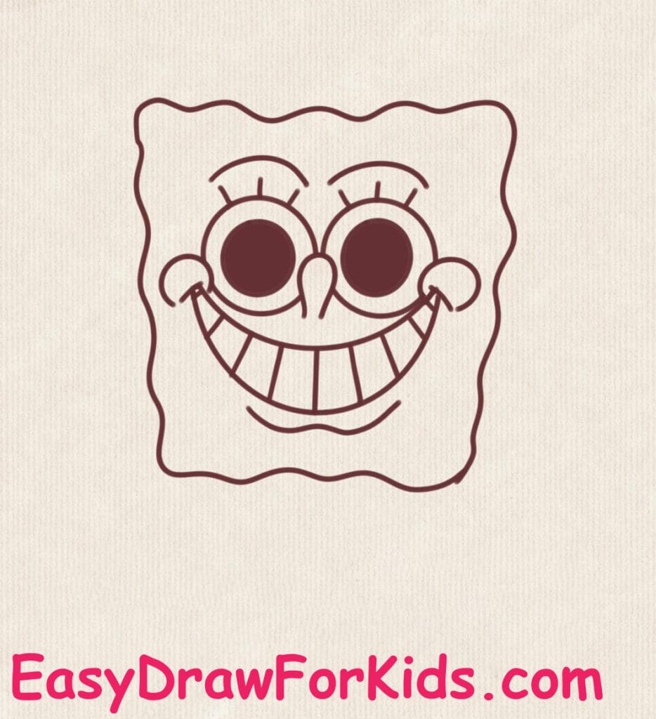 cute spongebob squarepants drawing step 7