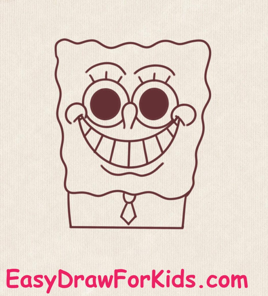 cute spongebob squarepants drawing step 8