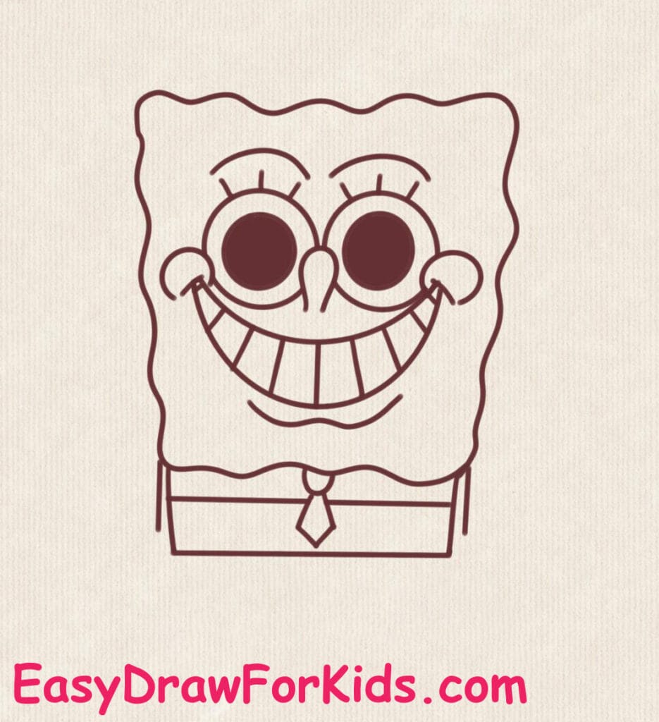 cute spongebob squarepants drawing step 9