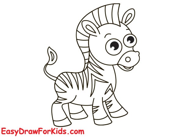 easy zebra drawing step 8