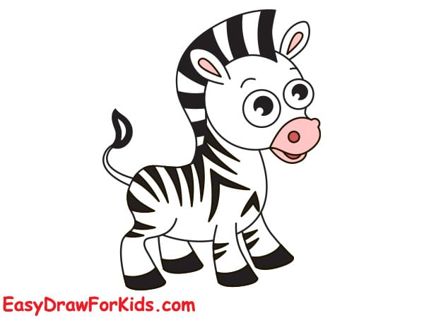 easy zebra drawing step 9