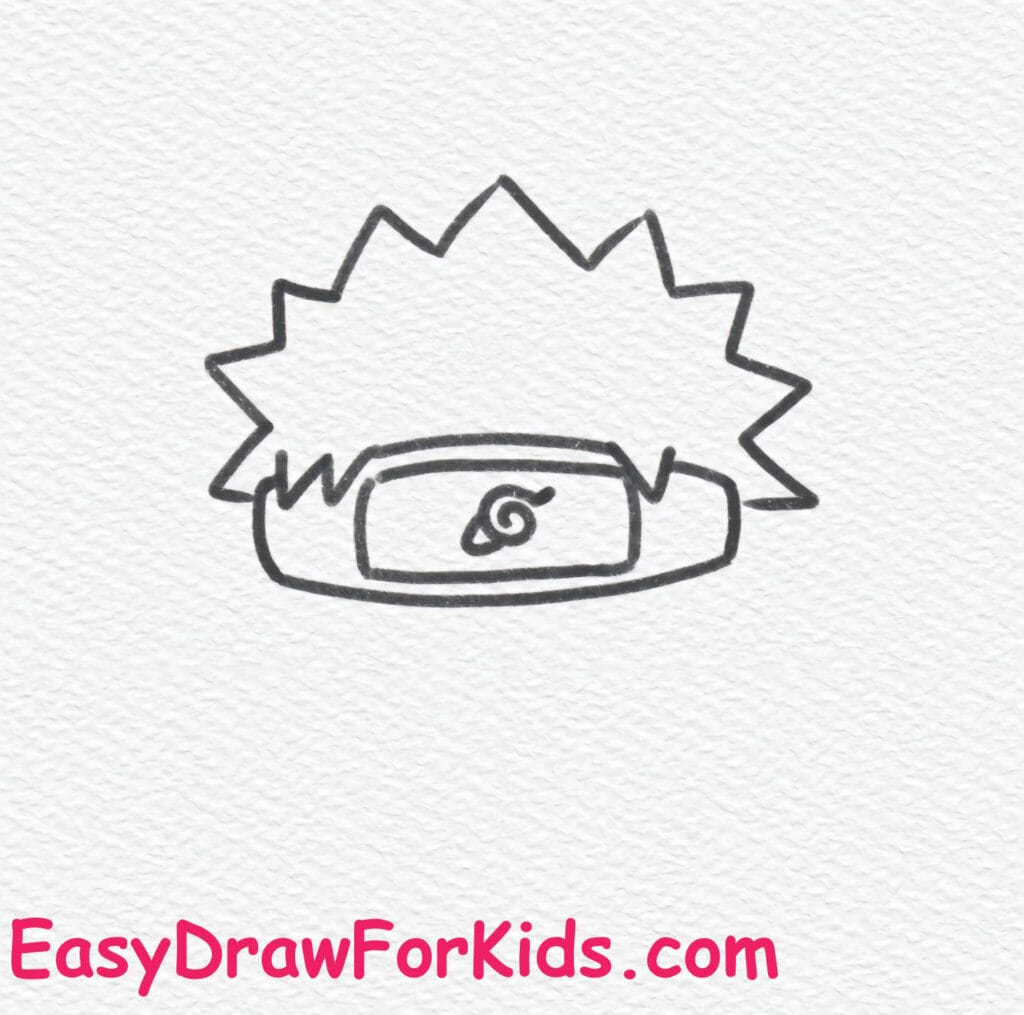 naruto face drawing step 2