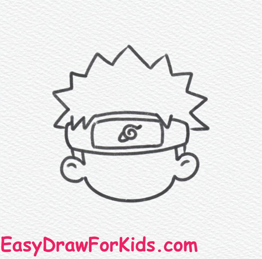naruto face drawing step 4