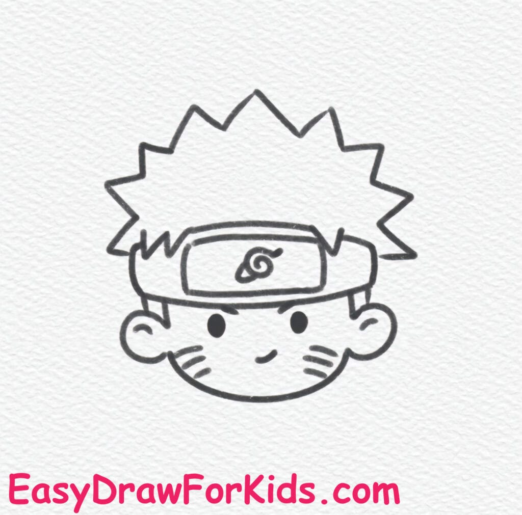 naruto face drawing step 5