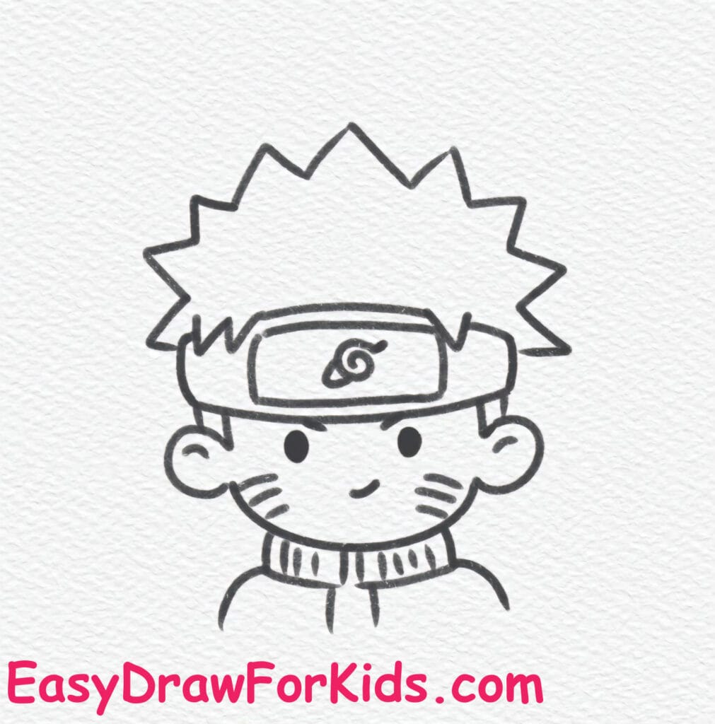 naruto face drawing step 6