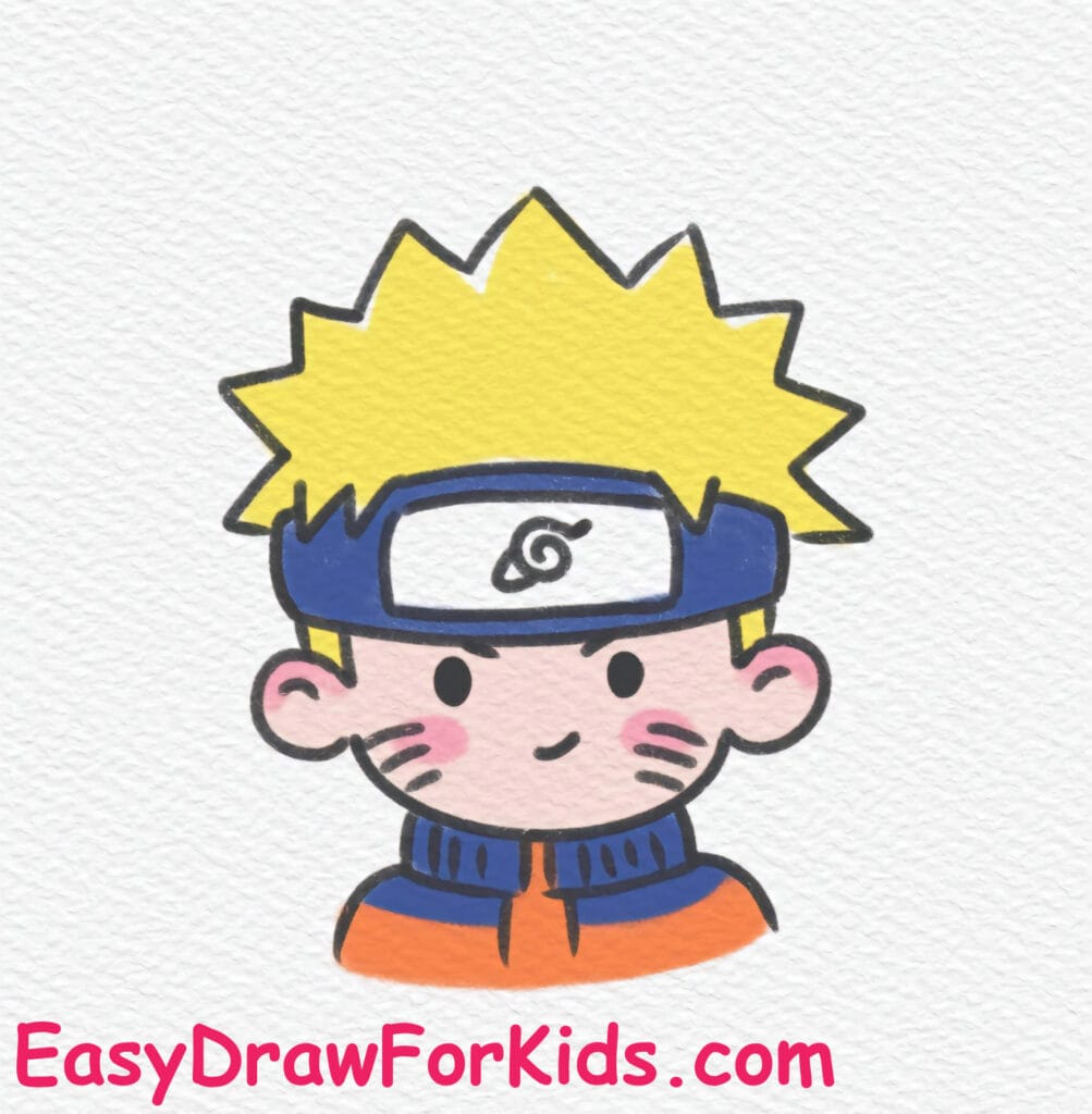 naruto face drawing step 7