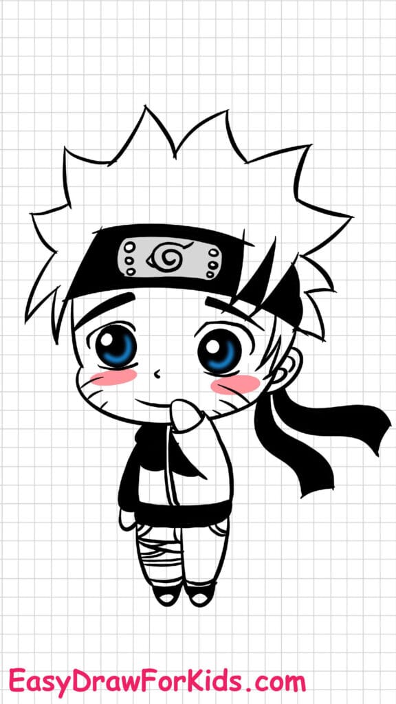 naruto full body drawing step 7