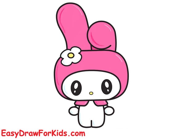 my melody easy drawing step 6