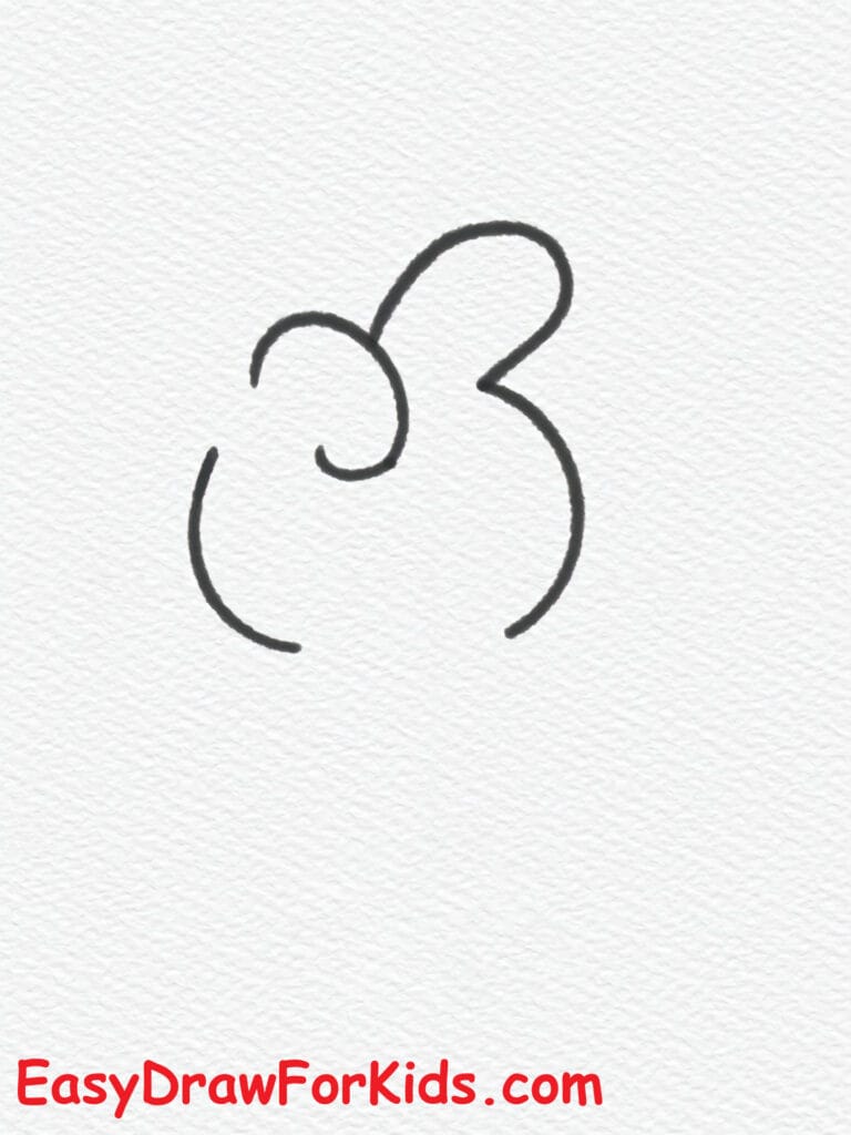 my melody holding a heart drawing step 2