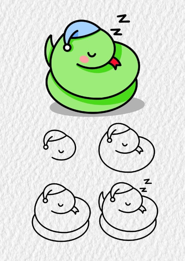 sleeping snake drawing