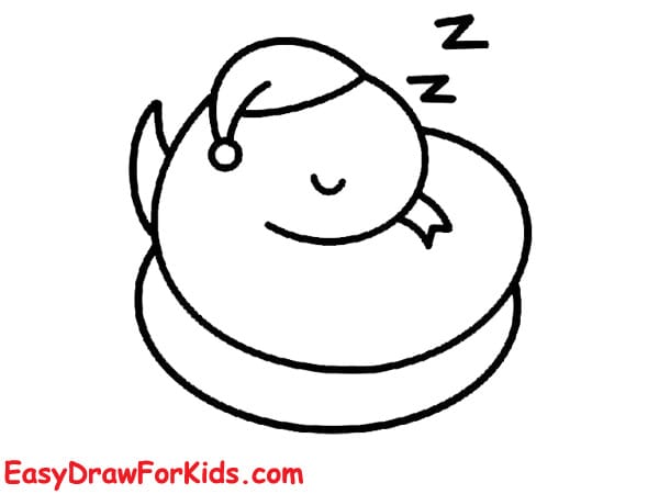 sleeping snake drawing step 3