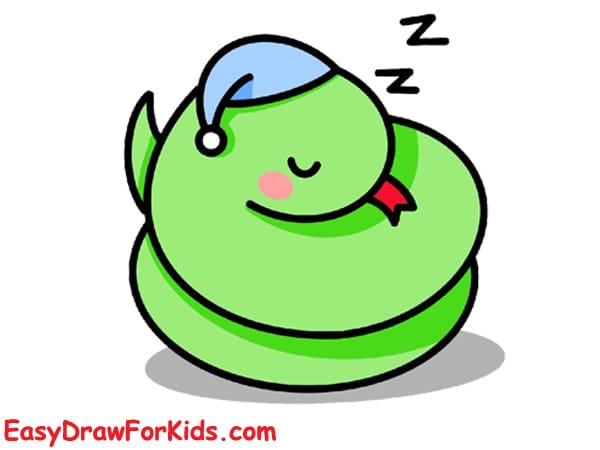sleeping snake drawing step 4