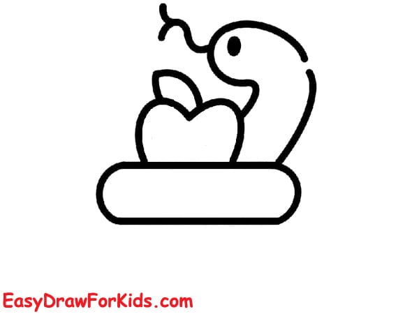 snake and apple drawing step 3