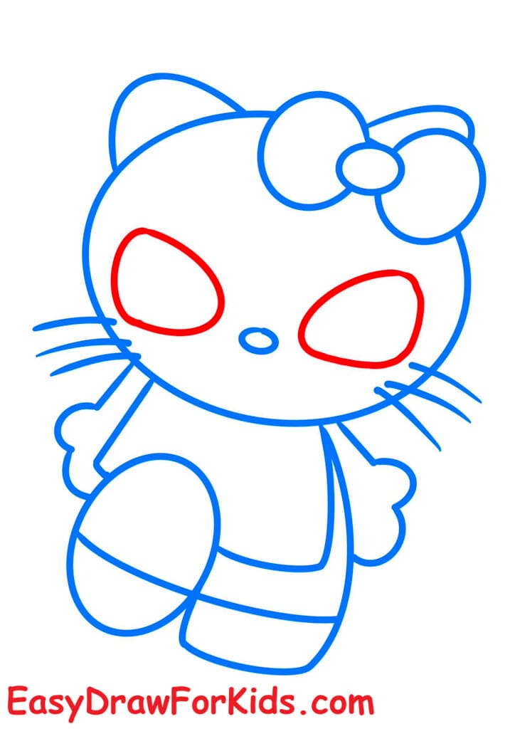 spider man hello kitty drawing step 6