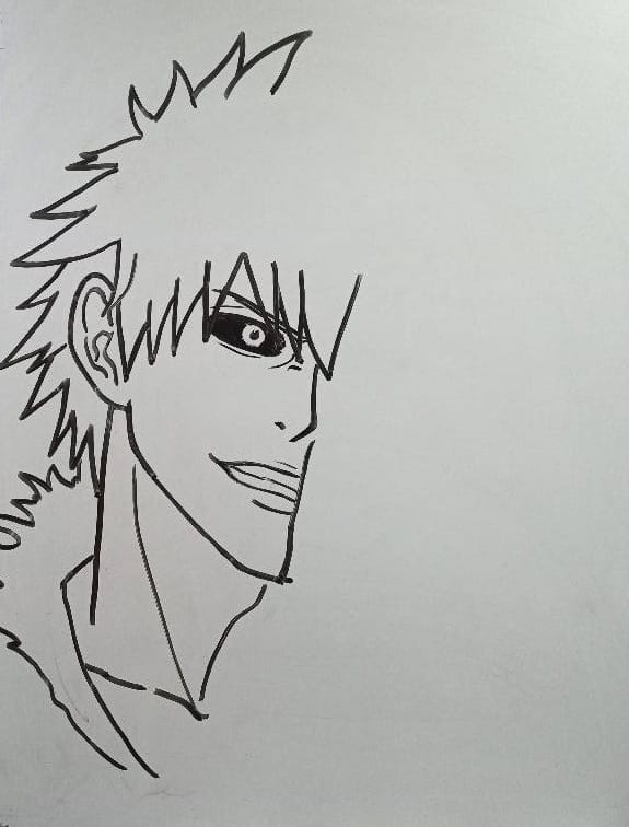 How to draw Ichigo kurosaki from Bleach step 3