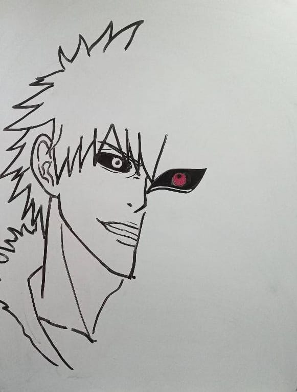 How to draw Ichigo kurosaki from Bleach step 4