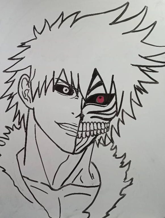 How to draw Ichigo kurosaki from Bleach step 6