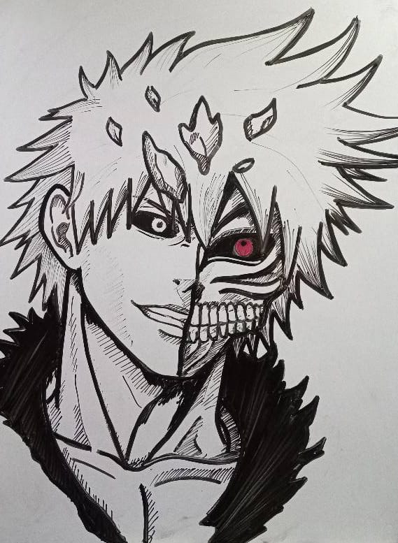 How to draw Ichigo kurosaki from Bleach step 7