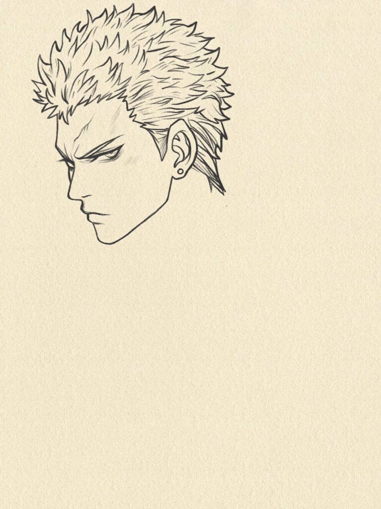 How to draw Roronoa Zoro step 2
