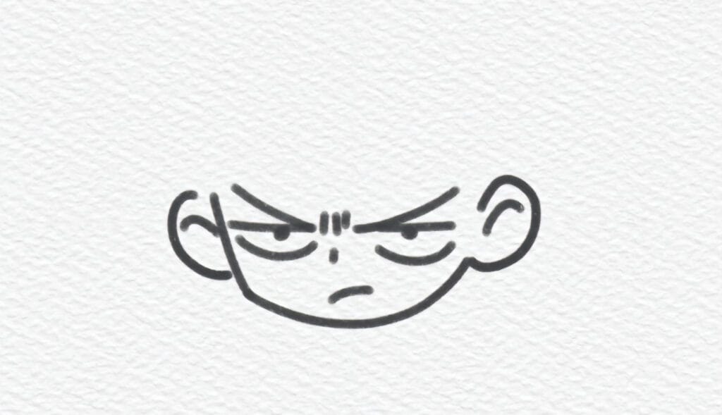 zoro drawing easy step 3