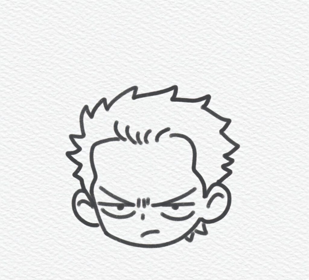zoro drawing easy step 4