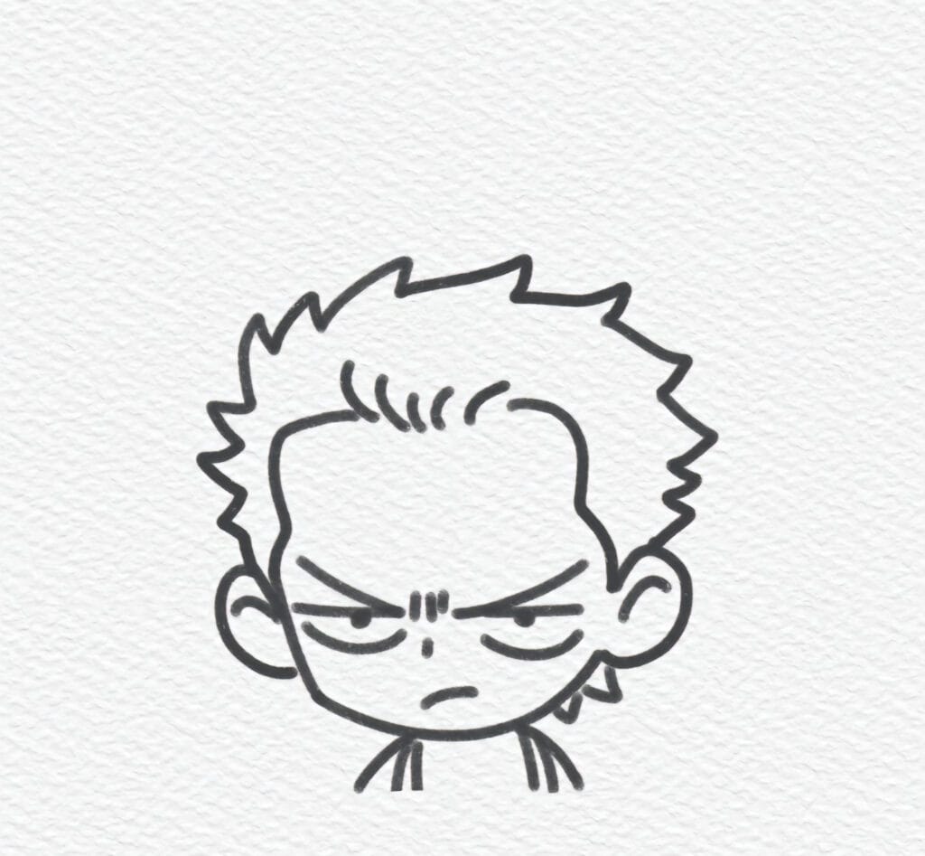zoro drawing easy step 5