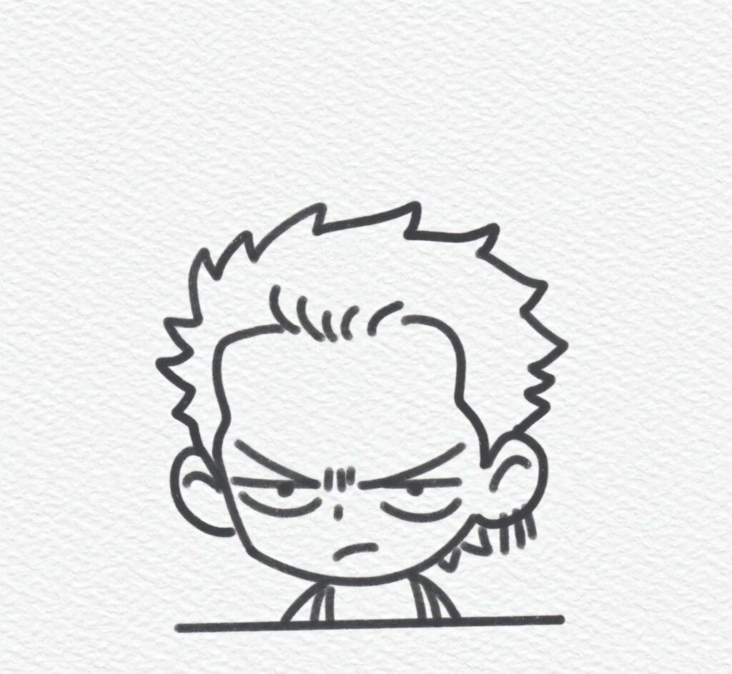 zoro drawing easy step 6