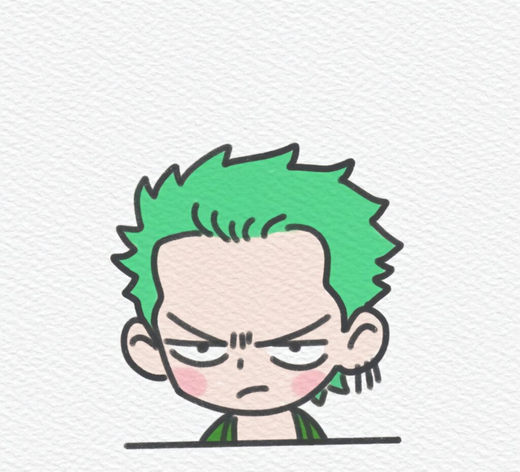zoro drawing easy step 7