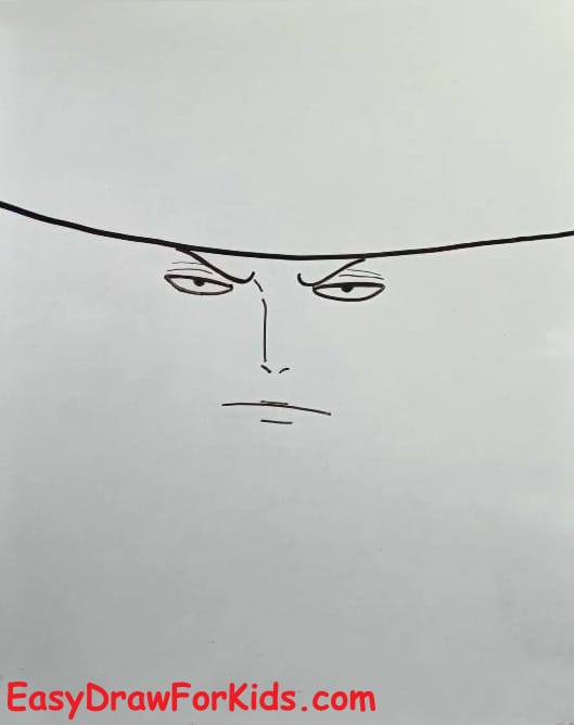 Ace One Piece Drawing Step 2