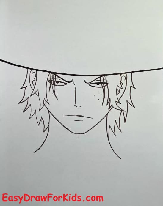 Ace One Piece Drawing Step 4