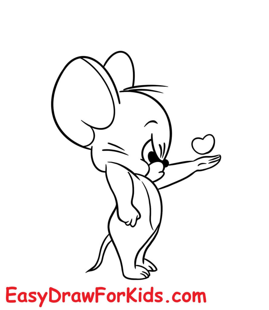 Cute Jerry drawing step 10