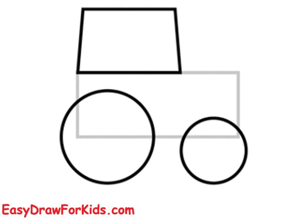 Farm tractor Drawing Easy step 2