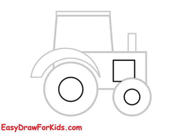 Farm tractor Drawing Easy step 4