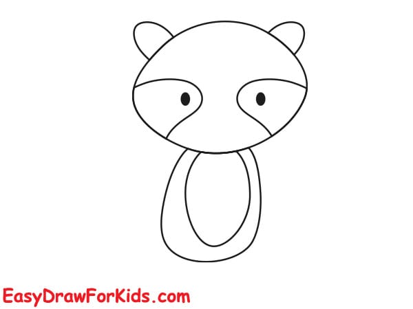How To Draw A Cute Raccoon step 2