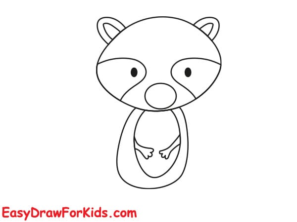 How To Draw A Cute Raccoon step 3