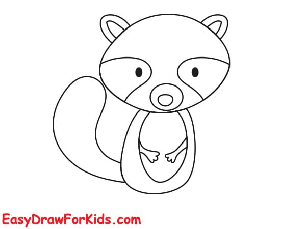 How To Draw A Cute Raccoon step 4