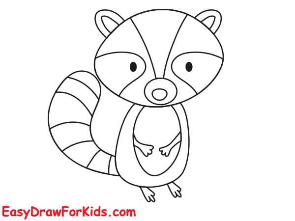 How To Draw A Cute Raccoon step 5