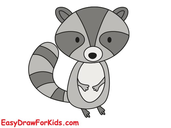 How To Draw A Cute Raccoon step 6