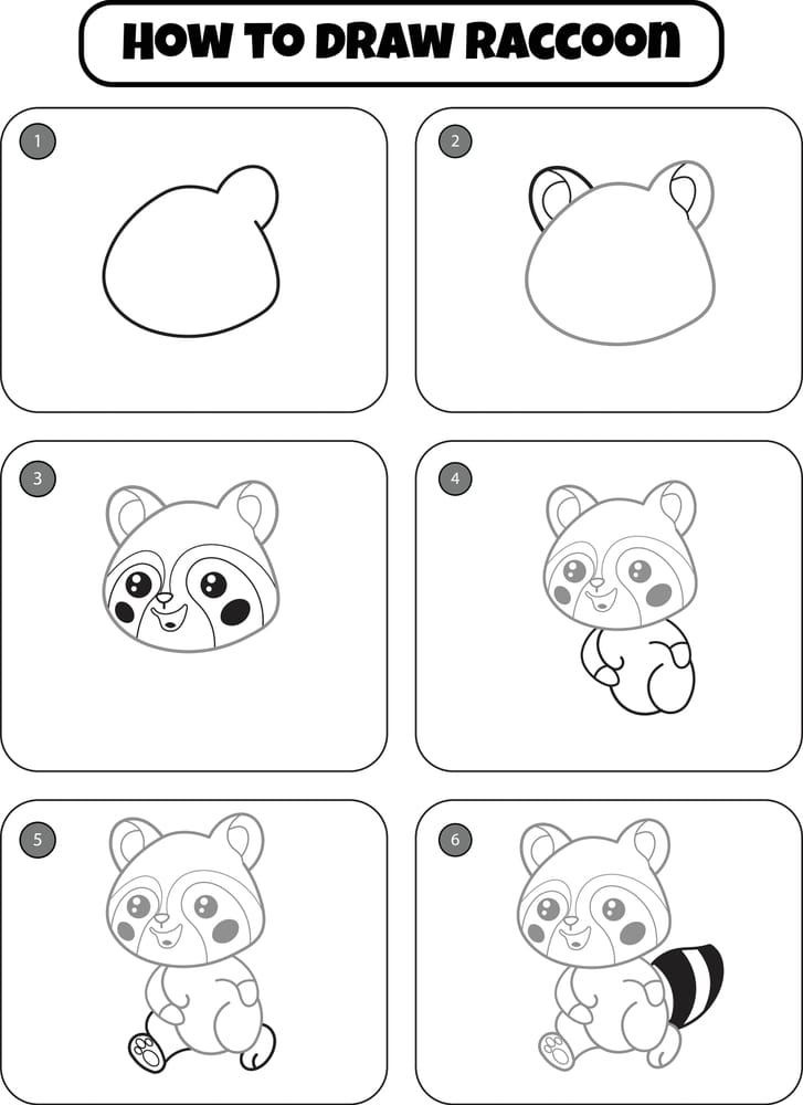 How To Draw A Raccoon Easy