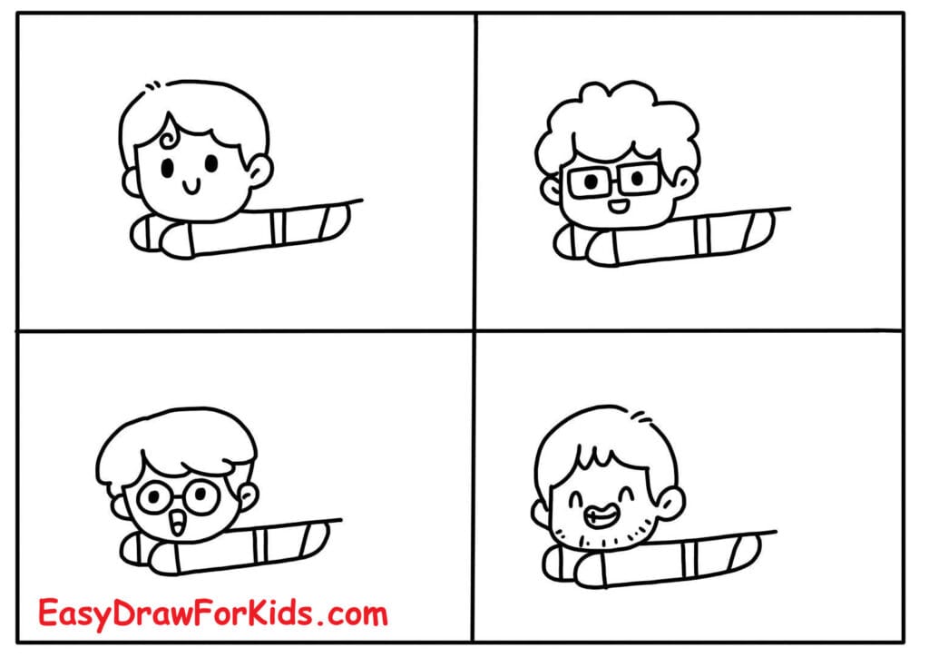 How To Draw Super Dad Cute step 3