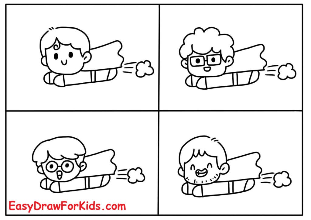 How To Draw Super Dad Cute step 4