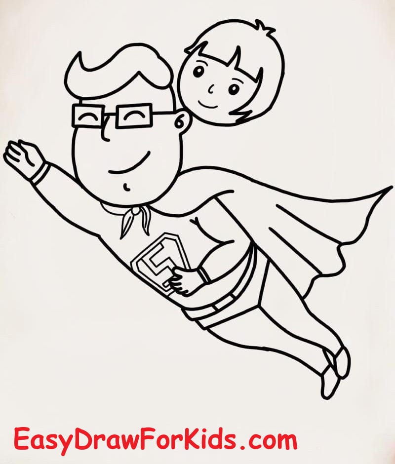 How To Draw Super Dad For Father's Day step 4