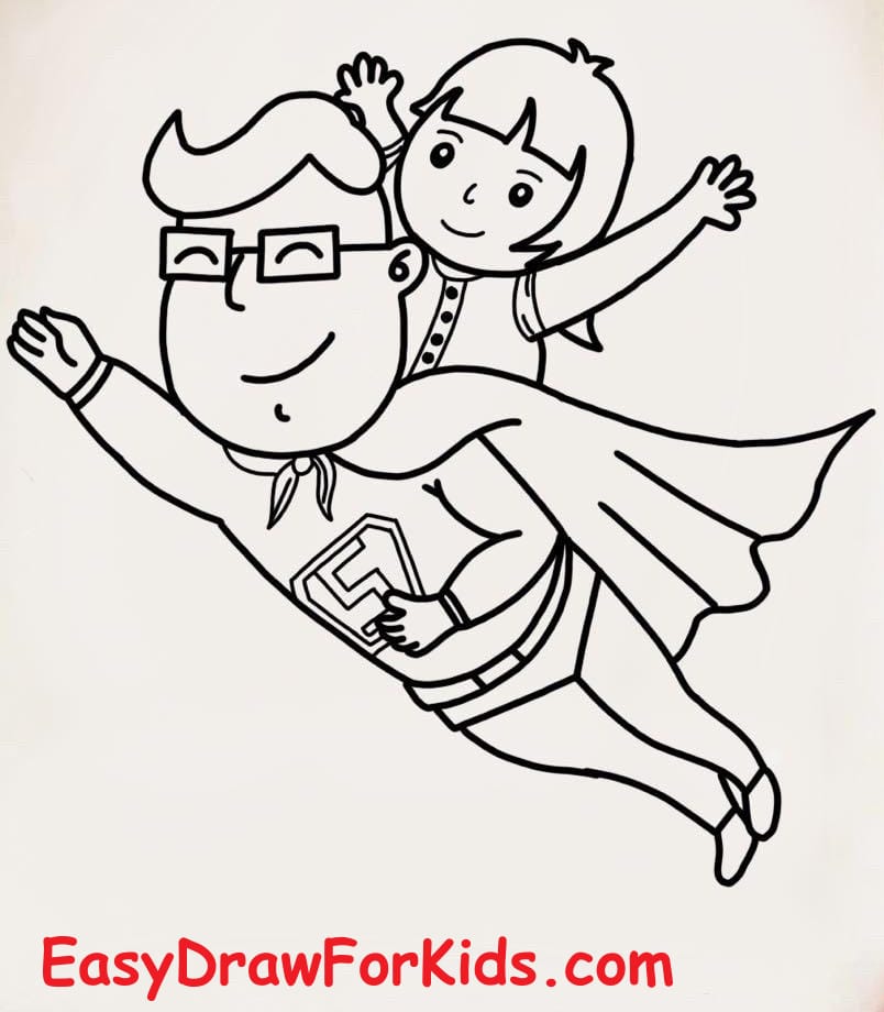 How To Draw Super Dad For Father's Day step 5