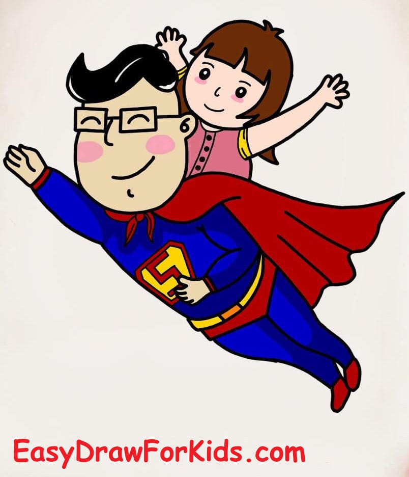 How To Draw Super Dad For Father's Day step 6
